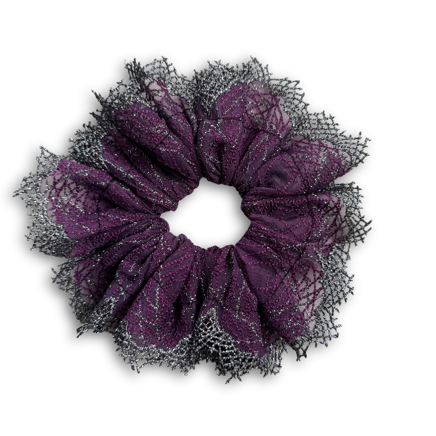 Purple lace scrunchie