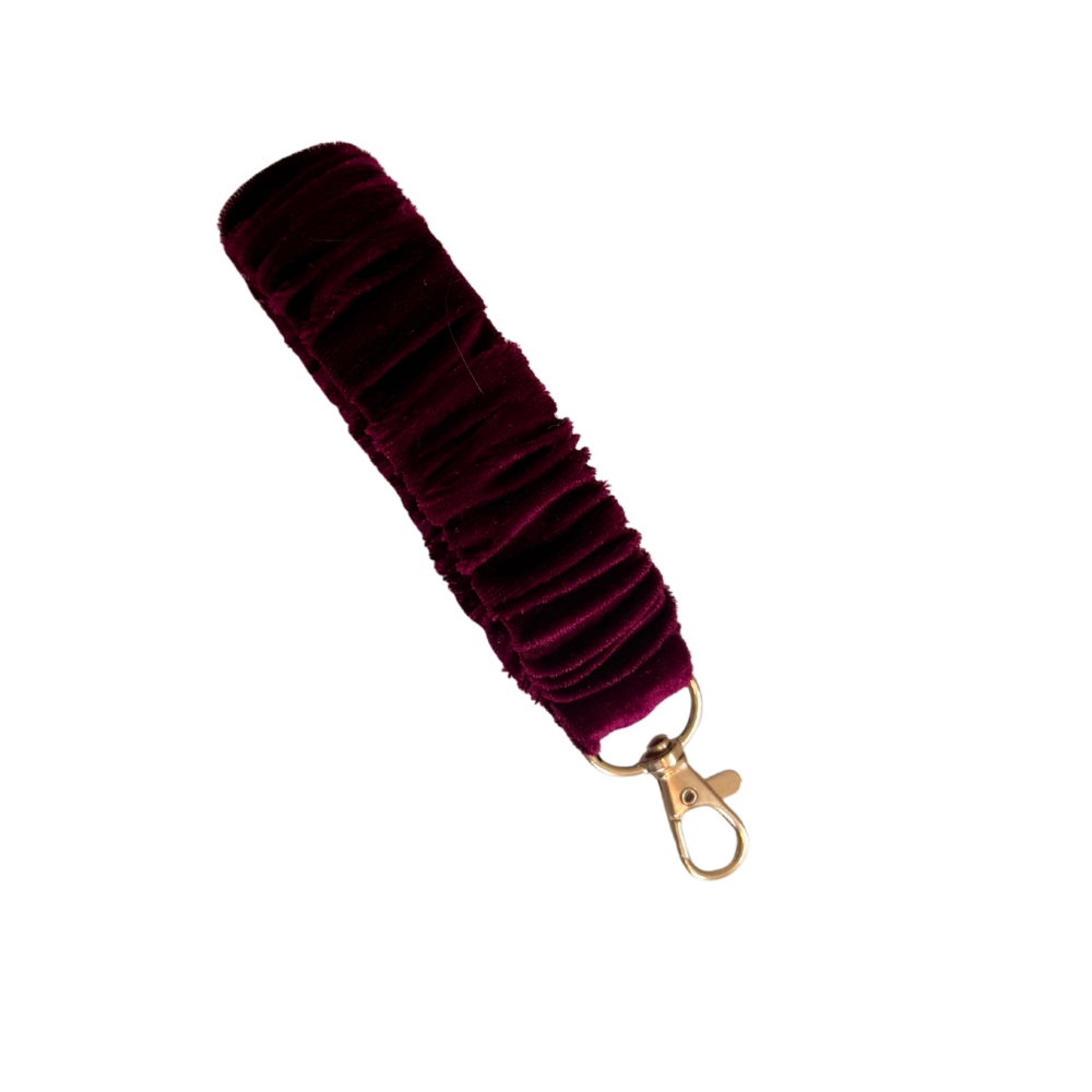 Burgundy velvet scrunchlet