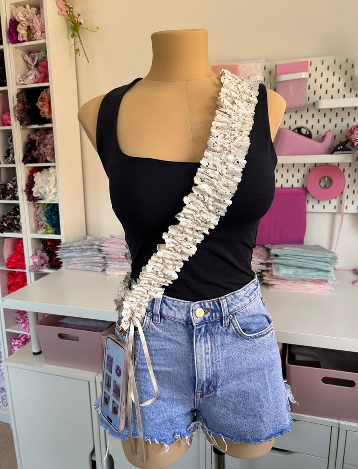 Cappucine cross body lace adjustable phone strap