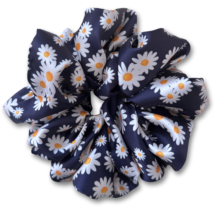 Navy Daisy Scrunchie
