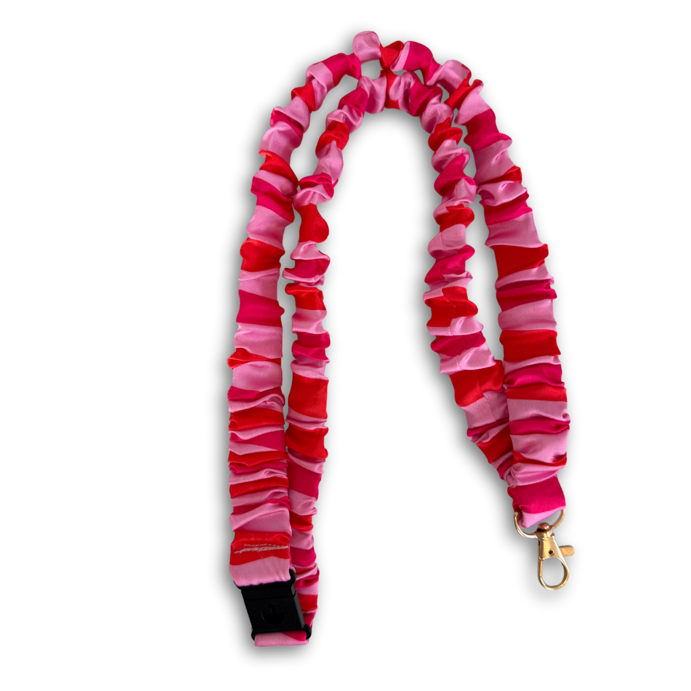 Fuchsia and orange stripe lanyard