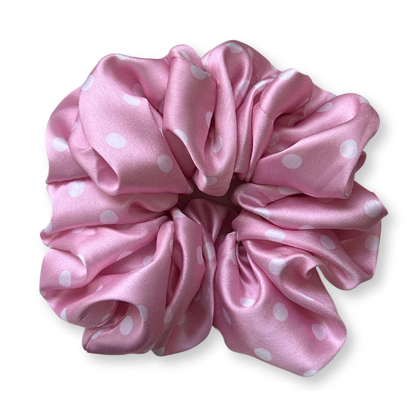 Pink Polka Dot Scrunchie