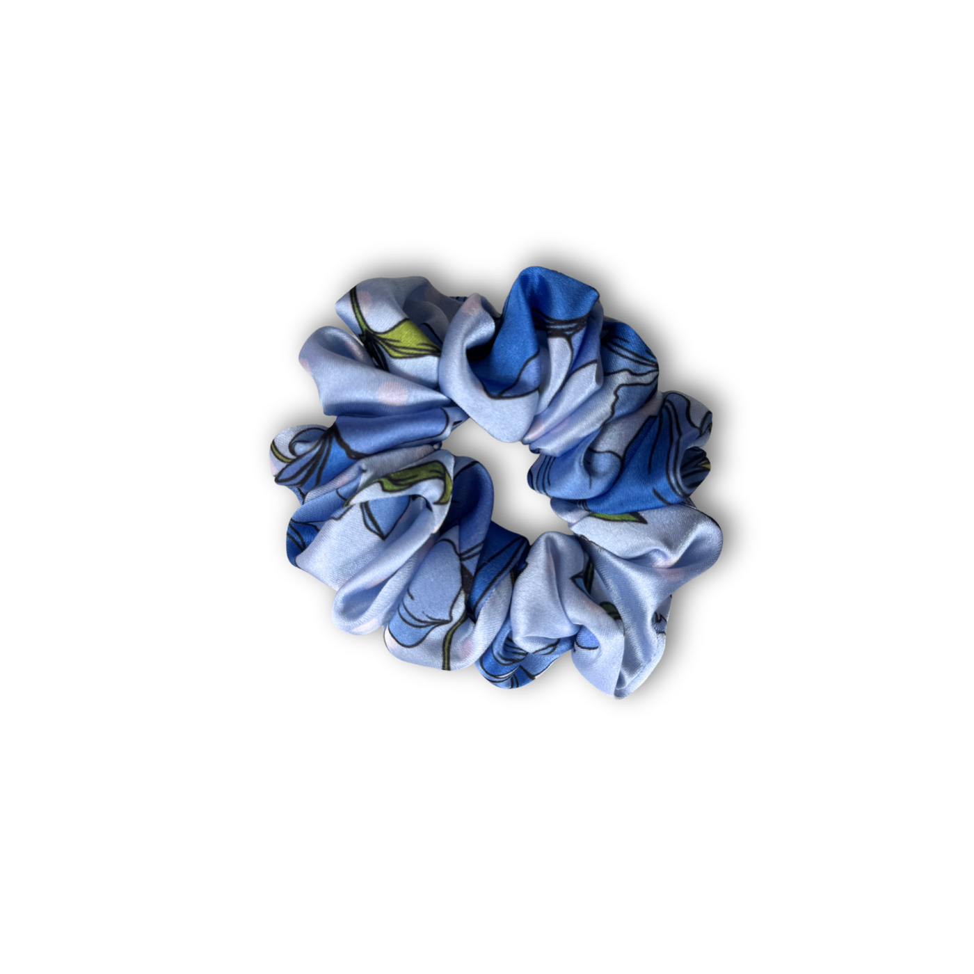 Into the blue satin scrunchie mini