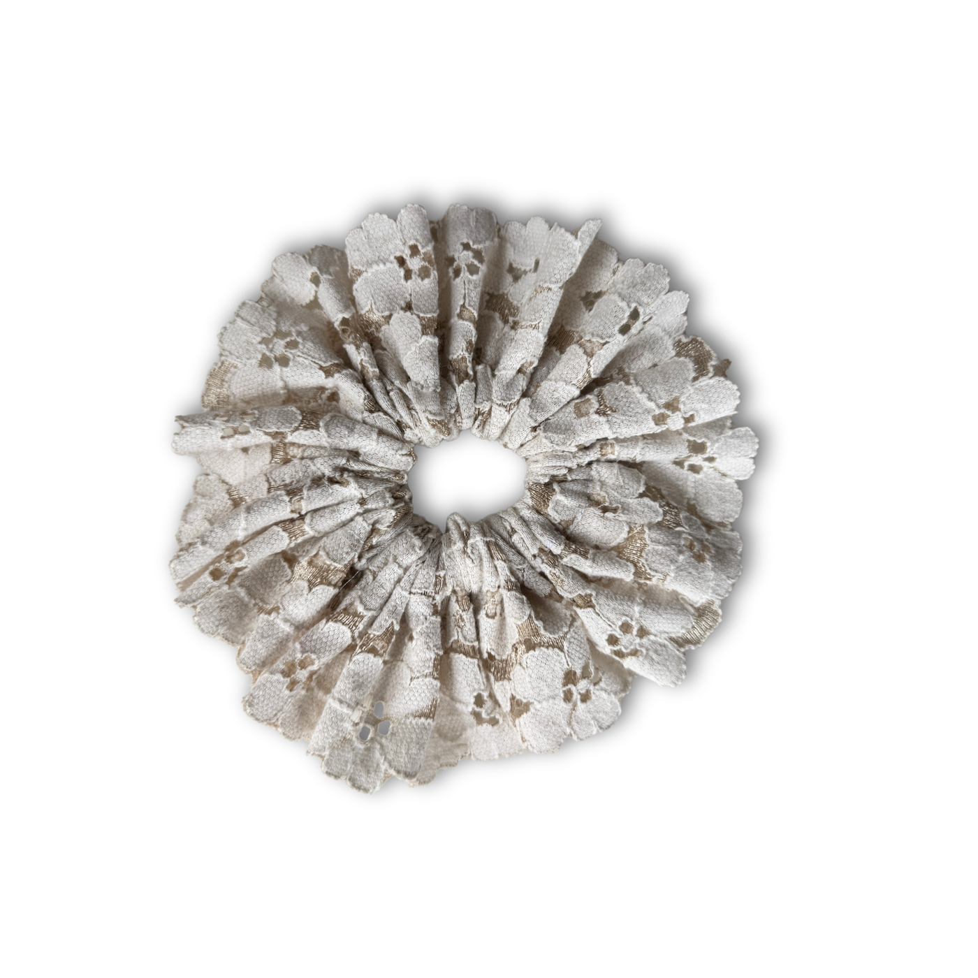 Cream lace scrunchie