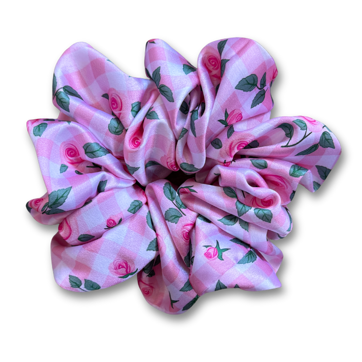Gingham Rose Scrunchie