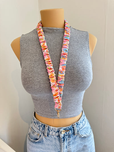 Funky Flowers Scrunchie Lanyard