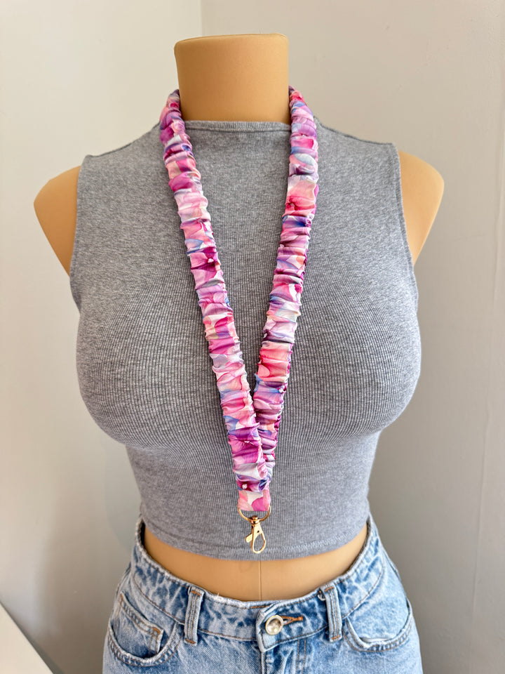 Watercolour Bloom Scrunchie Lanyard