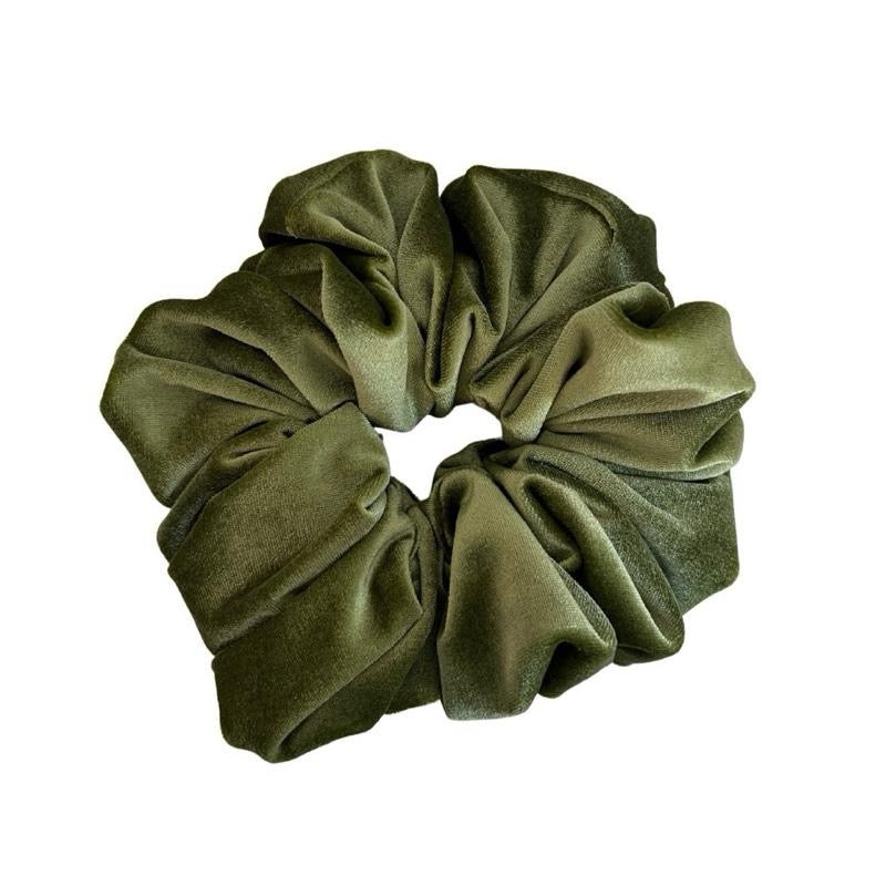 Olive Velvet Scrunchie