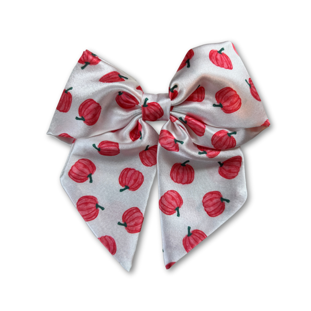 NEW - Pumpkin Patch Short Tail Hair Bow
