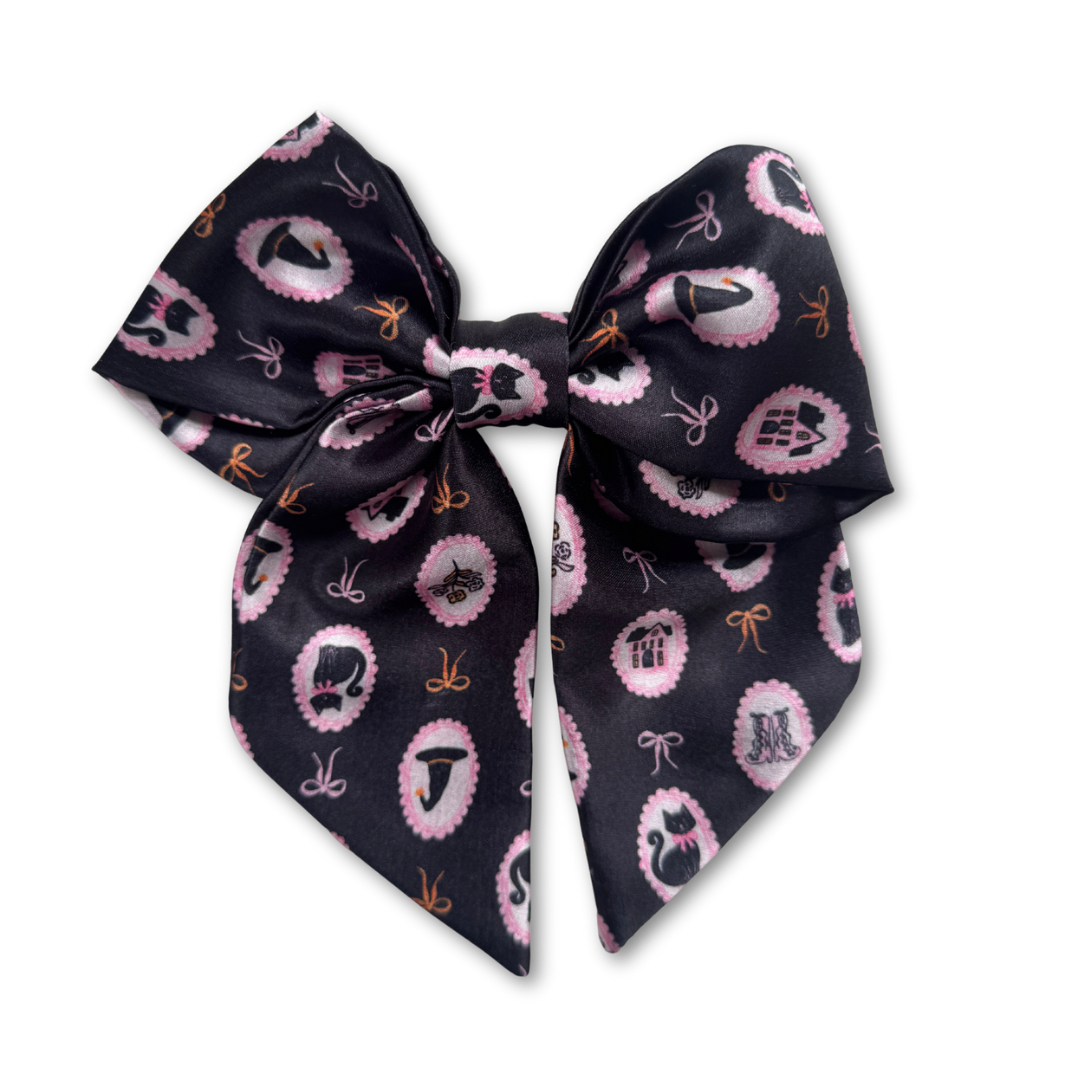 NEW - Halloween Portraits Short Tail Hair Bow