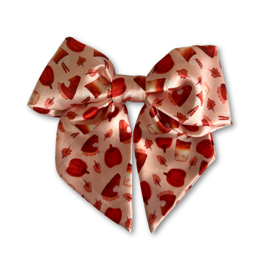 NEW - Pumpkin Pie Short Tail Hair Bow