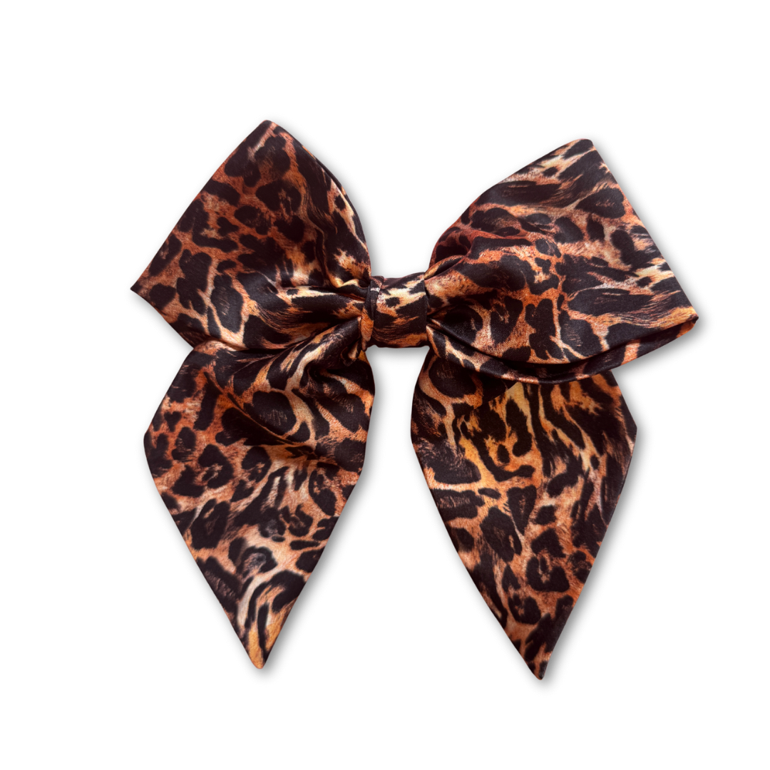Leopard Short Tail Hair Bow
