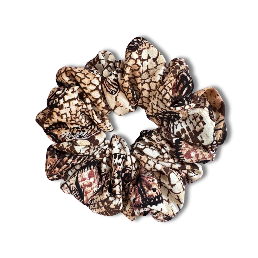 Limited Edition - Snake print crepe scrunchie