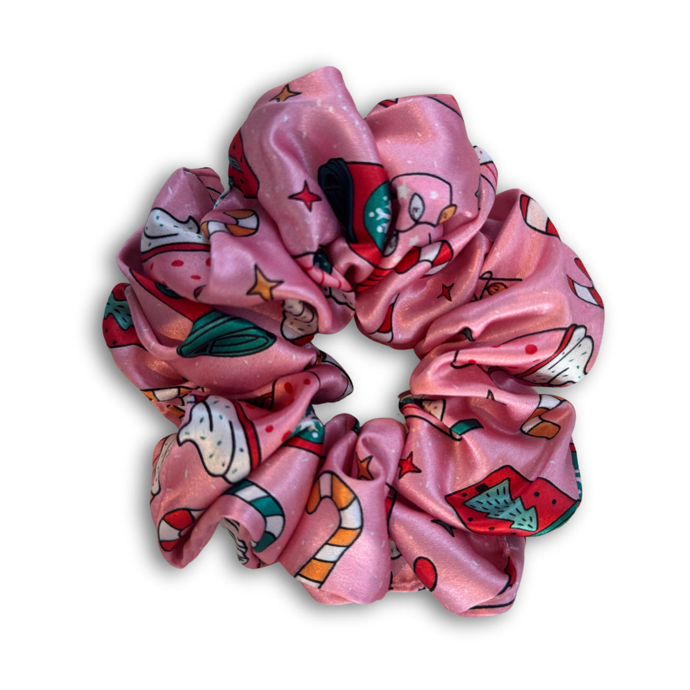 Christmas coffee cups scrunchie medium