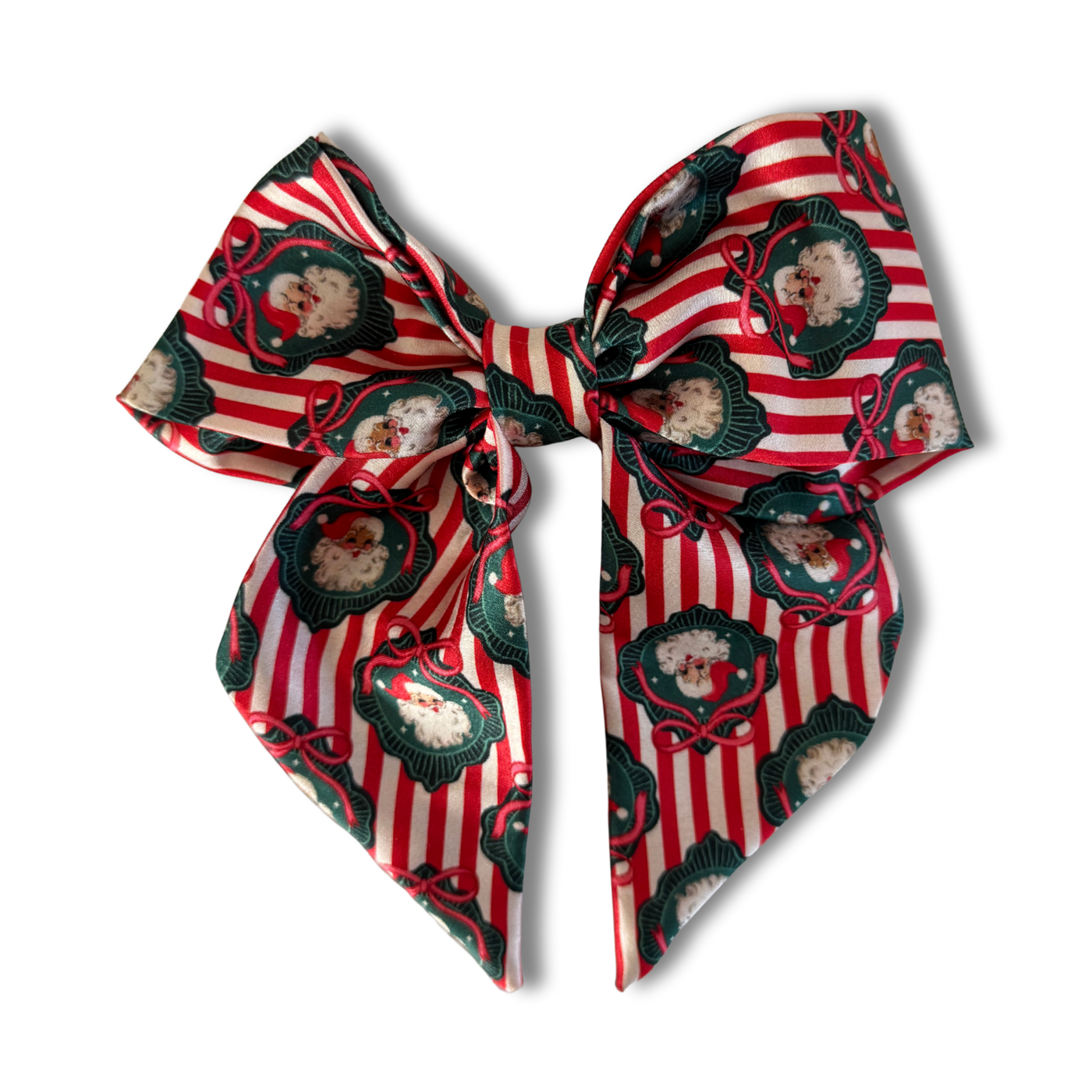NEW - Retro Santa Short Tail Hair Bow