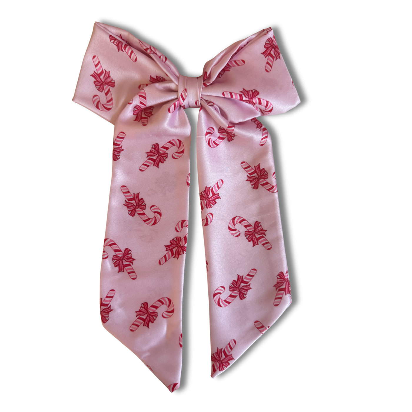NEW - Big Candy Canes Medium Tail Hair Bow