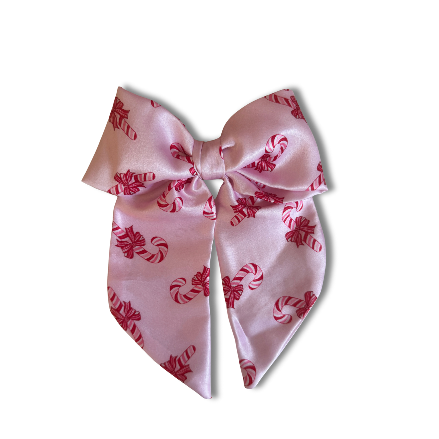 NEW - Big Candy Canes Short Tail Hair Bow