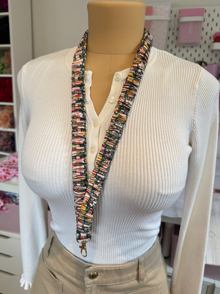Bookish Floral Lanyard