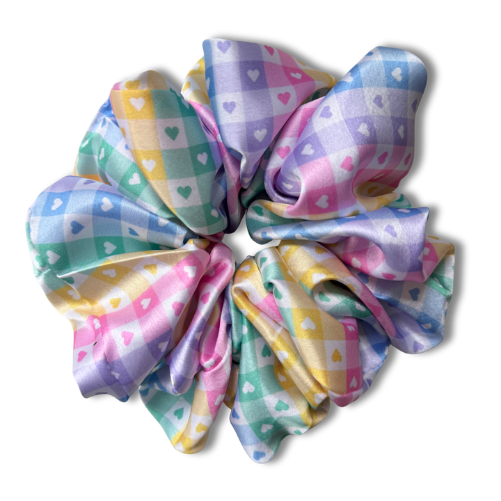Pastel Hearts Scrunchie