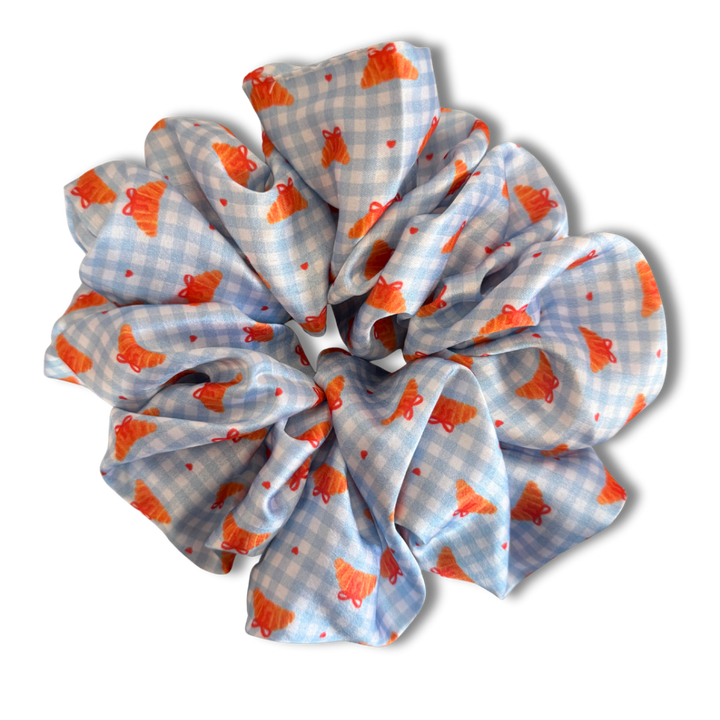 Gingham Croissant Scrunchie