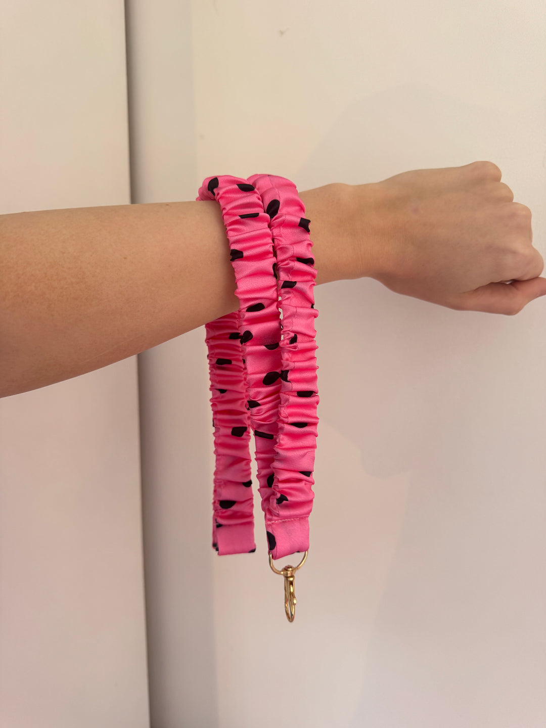 Pink Polka Dot Lanyard
