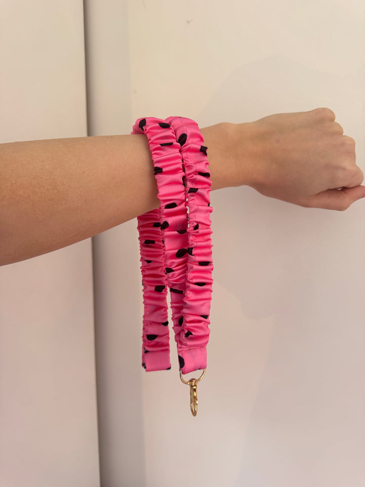 Pink Polka Dot Lanyard
