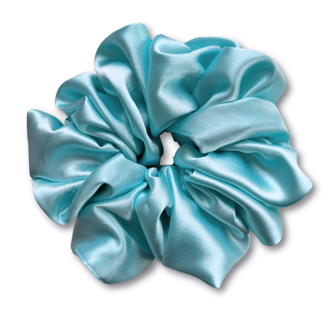 Aqua Blue Plain Scrunchie