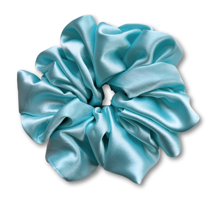 Aqua Blue Plain Scrunchie