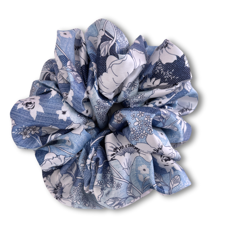 Denim Patchwork Scrunchie