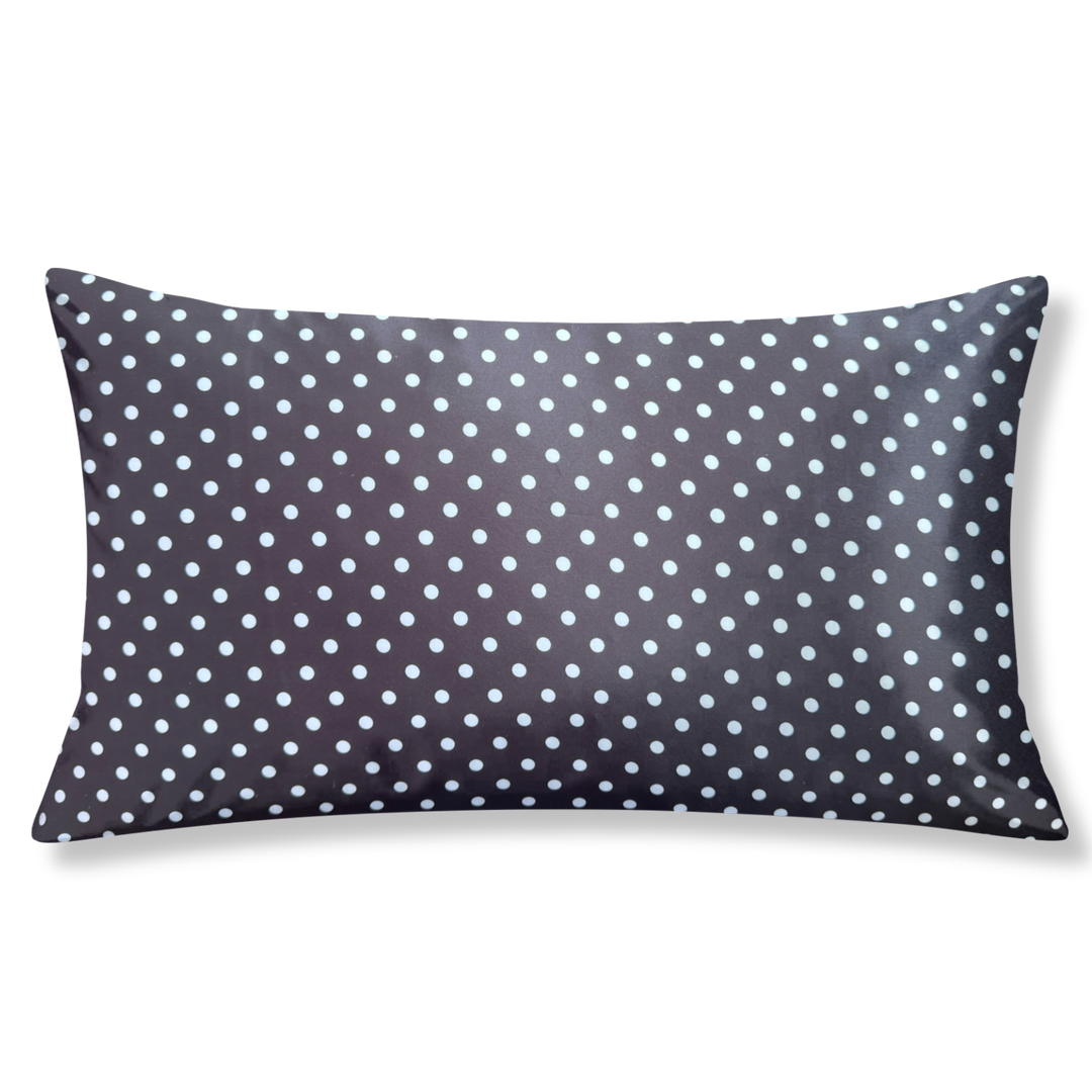 White on black polka dot Satin Pillowcase