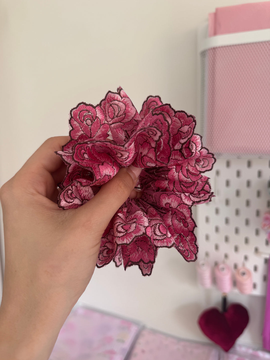 Carys Rose Double Layer Lace Scrunchie